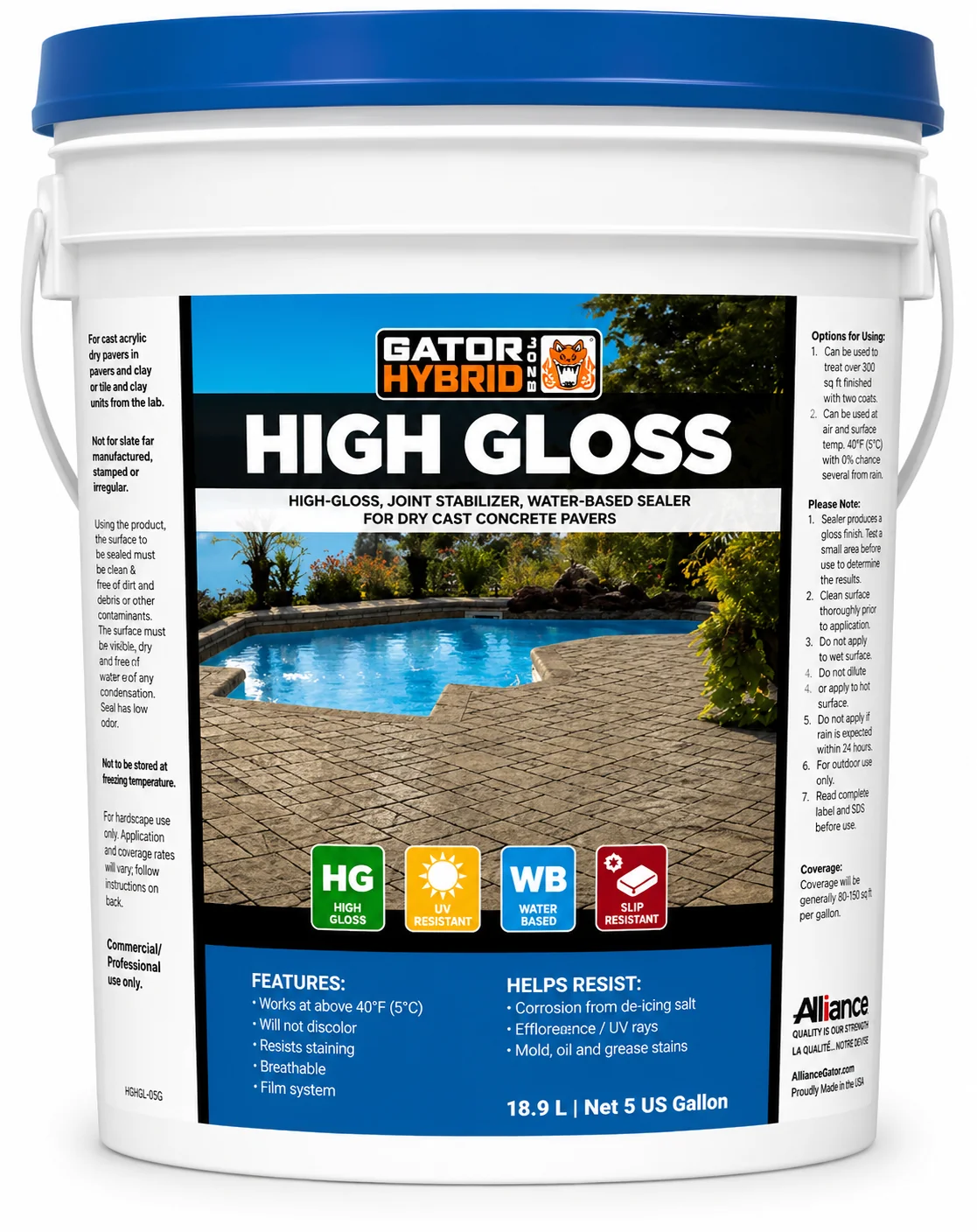 Alliance Gator Hybrid Seal High Gloss Water Based Paver Sealer - Image 5