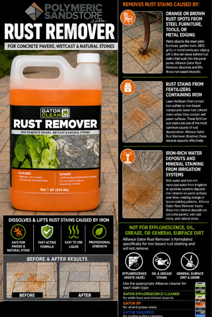 Alliance Gator Rust Remover for Pavers and Natural Stone 1 Qt - Image 7