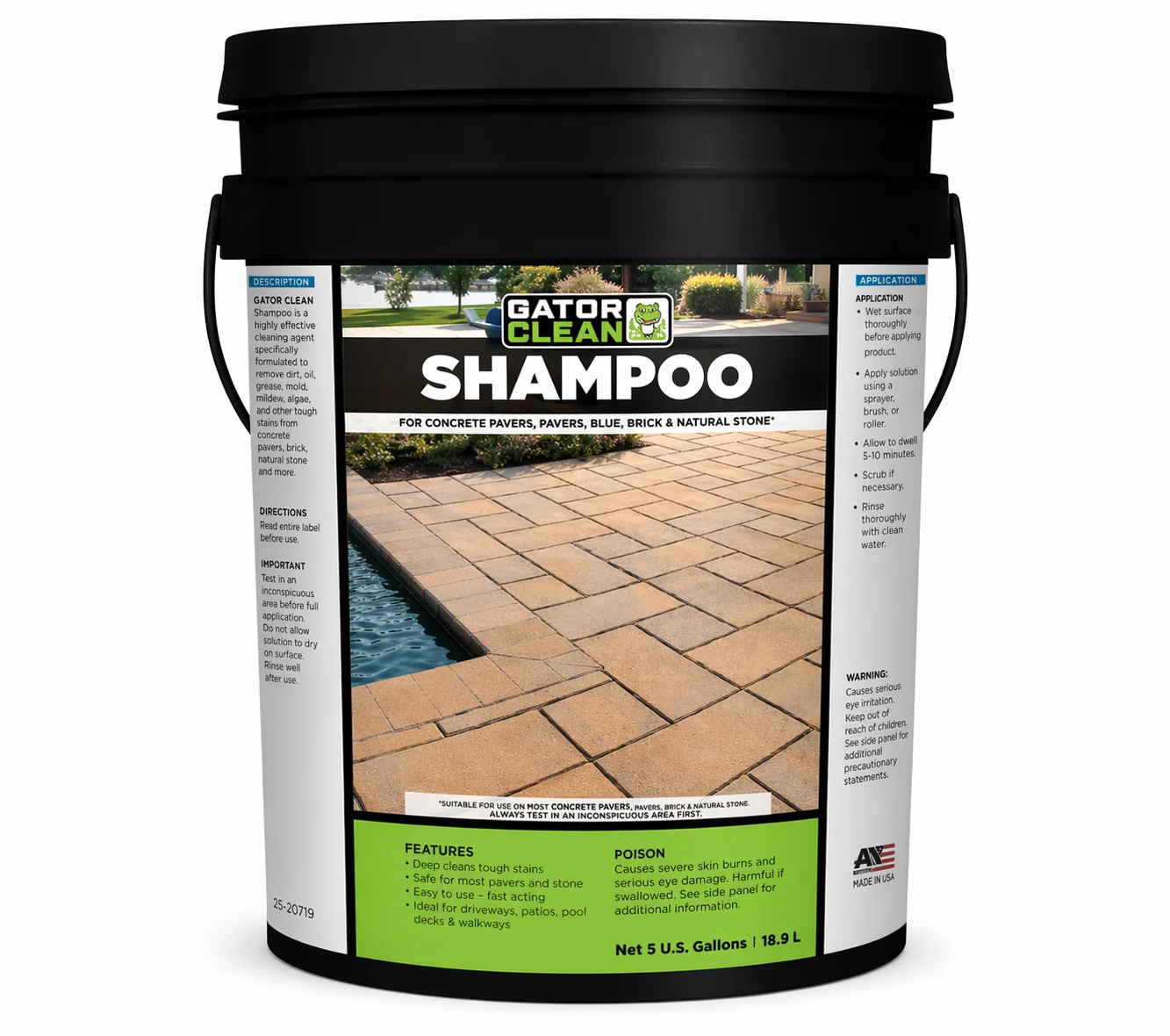 Alliance Gator Shampoo Concentrated Paver Cleaner for Pavers and Natural Stone - Image 5