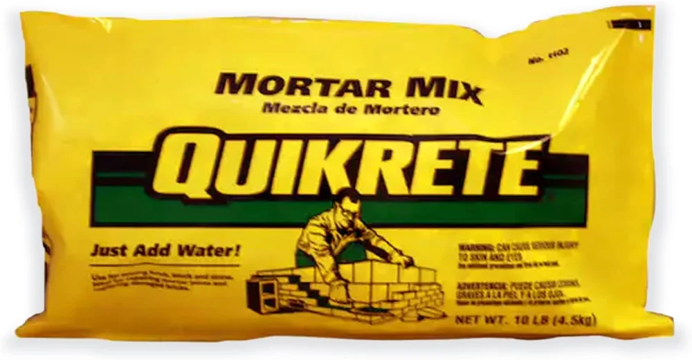 Quikrete Construction Grade Mortar Mix of Masonry Cement and Graded Sand for Laying Brick, Concrete Units, and Stone, 10 Pounds