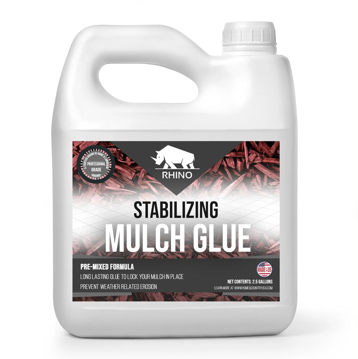 Rhino Stabilizing Mulch & Stone Glue for Landscaping Pea Gravel, Rubber Mulch, and Straw Binder - Image 9