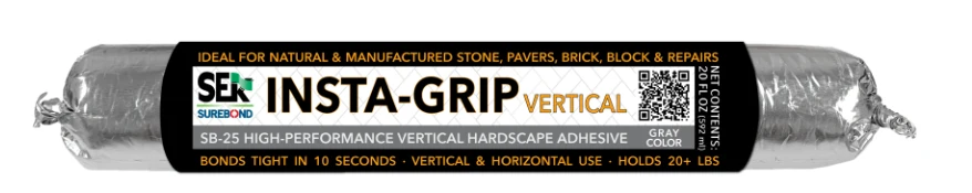 SEK Surebond SB-25 Insta-Grip Vertical Hardscape Adhesive – 20 oz Susage Tube
